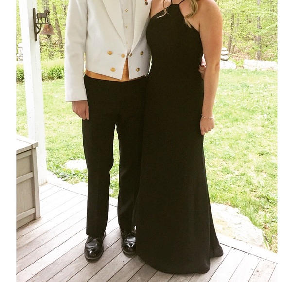 Hayley Paige Occasions Strappy V-Back Chiffon Halter Gown - Size 10 - Picture 1 of 7